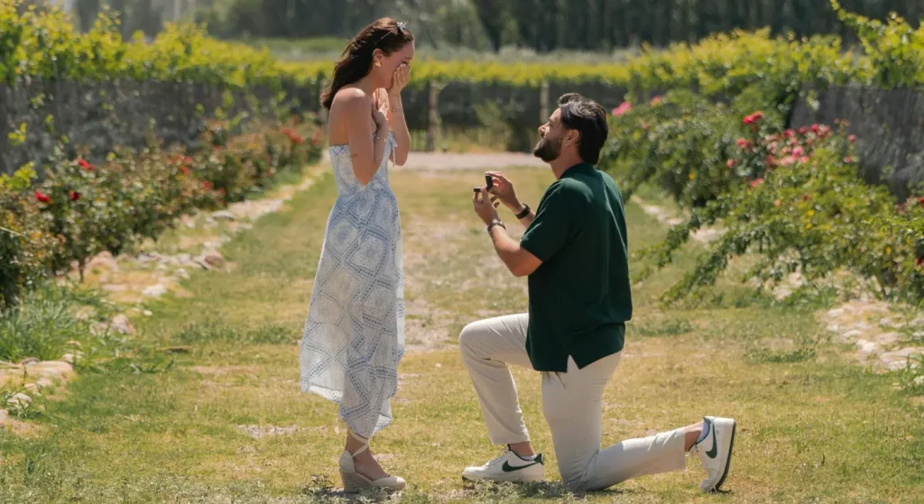 Una romántica promesa de amor en un entorno exclusivo